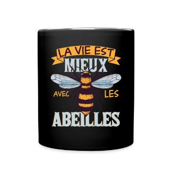 La Vie Est Mieux Avec Les Abeilles - Mug uni - noir - Devant