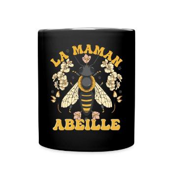 La Maman Abeille - Mug uni - noir - Devant