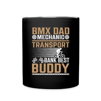 Vintage BMX Dad Mechaniker Bester Kumpel - Tasse einfarbig - Schwarz - Vorne