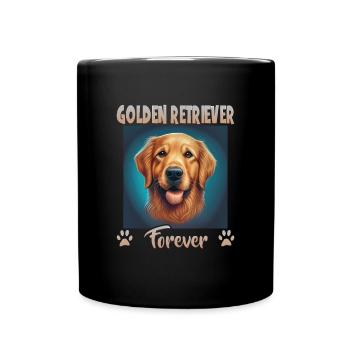 Hunde Spruch Golden Retriever Design - Tasse einfarbig - Schwarz - Vorne