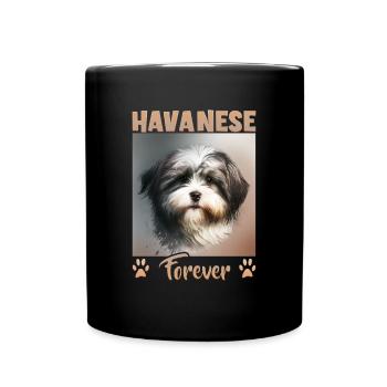 Hunde Spruch Havaneser Design für Hundeliebhaber - Tasse einfarbig - Schwarz - Vorne