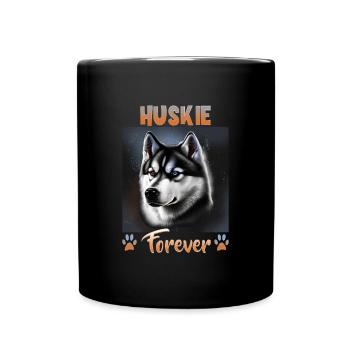 Hunde Spruch Huskie Design für Hundeliebhaber - Tasse einfarbig - Schwarz - Vorne
