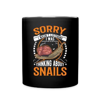 Schnecke Geschenk Weinbergschnecke - Tasse einfarbig - Schwarz - Vorne