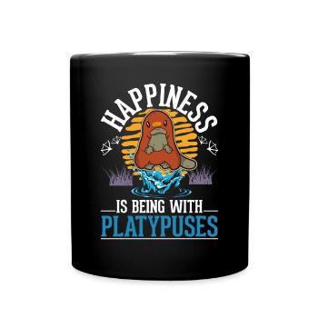 Happiness is being with Platypuses Platypus - Full Colour Mug - black - Front