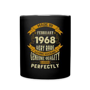 Février 1968 Vintage vintage anniversaire - Mug uni - noir - Devant