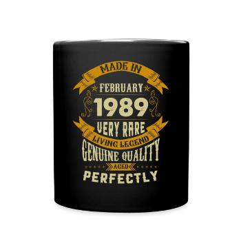 Février 1989 Vintage vintage anniversaire - Mug uni - noir - Devant
