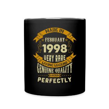 Février 1998 Vintage vintage anniversaire - Mug uni - noir - Devant