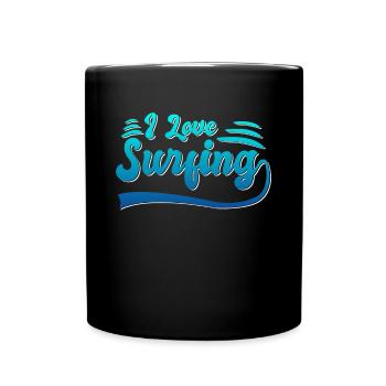 Ich liebe surfen - Tasse einfarbig - Schwarz - Vorne