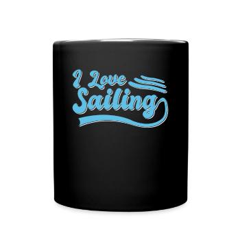 Ich liebe Segeln - Tasse einfarbig - Schwarz - Vorne