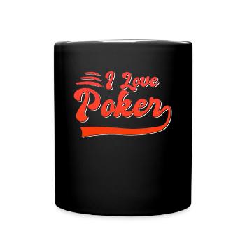 I love poker - Full Colour Mug - black - Front