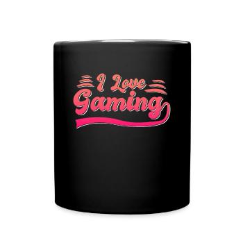 I love gaming - Full Colour Mug - black - Front