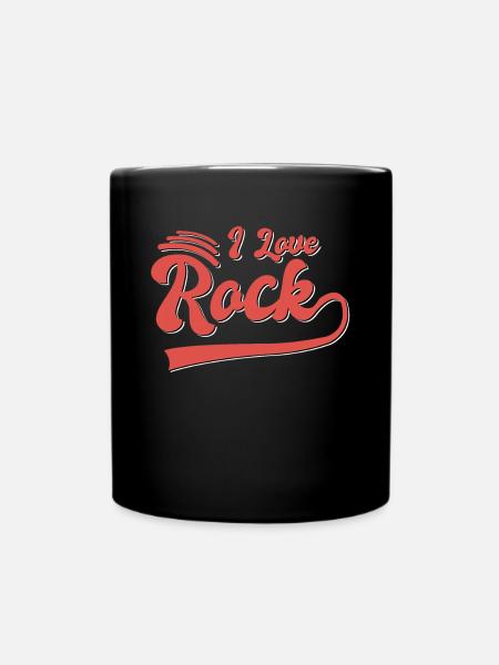 Ich liebe Rock - Tasse einfarbig - Schwarz