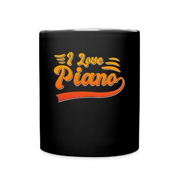 I love piano - Full Colour Mug - black - Front