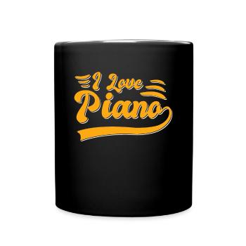 I love piano - Full Colour Mug - black - Front