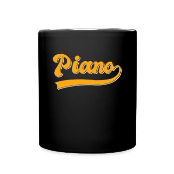 Klavier - Tasse einfarbig - Schwarz - Vorne