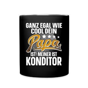 Konditor Papa Vater Vatertag Cooler Papa - Tasse einfarbig - Schwarz - Vorne