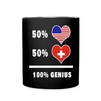 Les États-Unis et la Suisse sont 100 % géniaux - Mug uni - noir - Devant