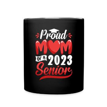 Lustige Stolze Mutter Eines Abschlussgeschenks - Tasse einfarbig - Schwarz - Vorne