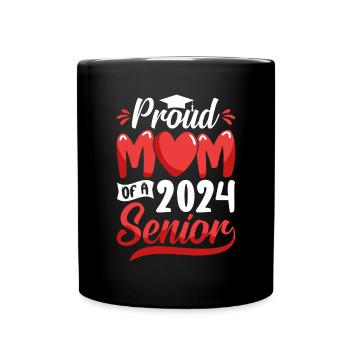 Lustige Stolze Mutter Eines Abschlussgeschenks - Tasse einfarbig - Schwarz - Vorne