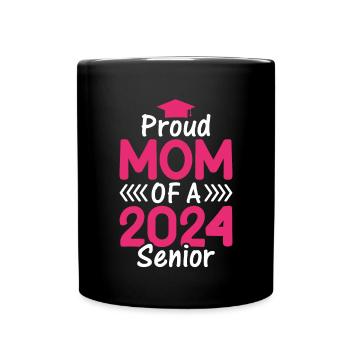 Lustige Stolze Mutter Eines Abschlussgeschenks - Tasse einfarbig - Schwarz - Vorne