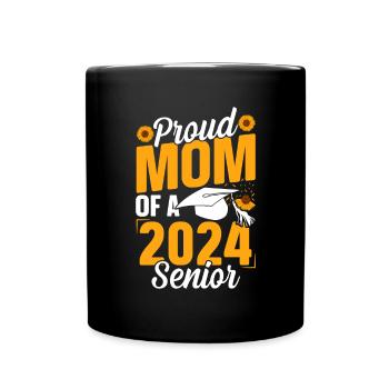 Lustige Stolze Mutter Eines Abschlussgeschenks - Tasse einfarbig - Schwarz - Vorne