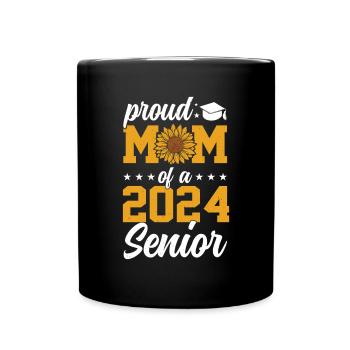 Lustige Stolze Mutter Eines Abschlussgeschenks - Tasse einfarbig - Schwarz - Vorne