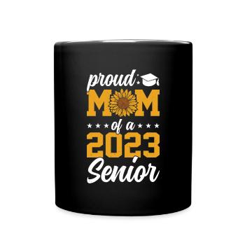 Lustige Stolze Mutter Eines Abschlussgeschenks - Tasse einfarbig - Schwarz - Vorne