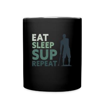 Eat Sleep SUP Repeat Stand Up Paddler Stand-Up Paddle - Full Colour Mug - black - Front