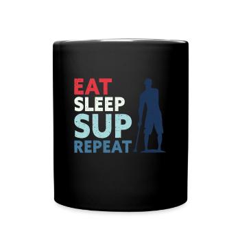 Eat Sleep SUP Repeat Stand Up Paddler Stand-Up Paddle - Full Colour Mug - black - Front
