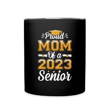 Lustige Stolze Mutter Eines Abschlussgeschenks - Tasse einfarbig - Schwarz - Vorne