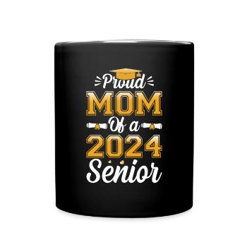 Lustige Stolze Mutter Eines Abschlussgeschenks - Tasse einfarbig - Schwarz - Vorne