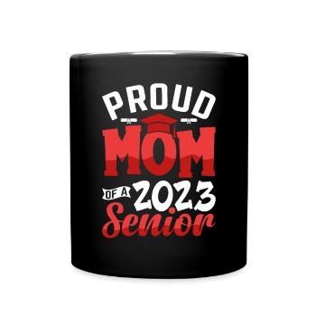 Lustige Stolze Mutter Eines Abschlussgeschenks - Tasse einfarbig - Schwarz - Vorne