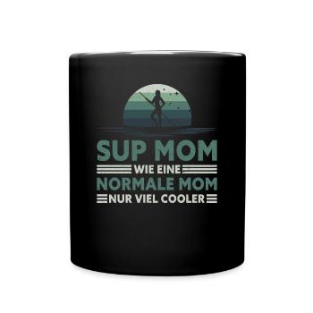 Retro SUP Mom - Like a normal mum only cooler - Full Colour Mug - black - Front