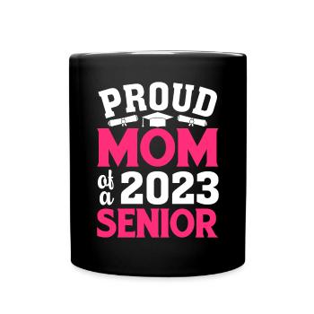 Lustige Stolze Mutter Eines Abschlussgeschenks - Tasse einfarbig - Schwarz - Vorne