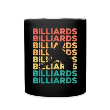 Billiards Pool Player Ball Retro - Full Colour Mug - black - Front