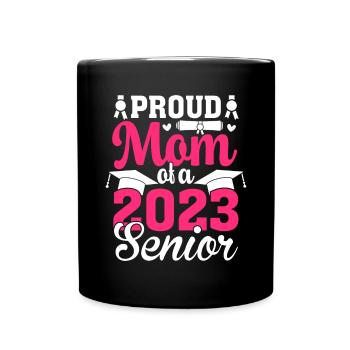 Lustige Stolze Mutter Eines Abschlussgeschenks - Tasse einfarbig - Schwarz - Vorne