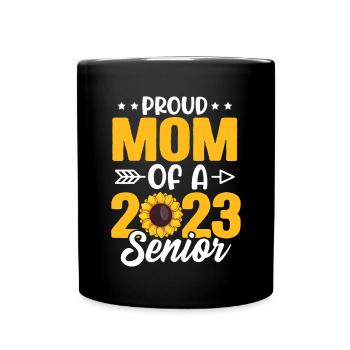 Lustige Stolze Mutter Eines Abschlussgeschenks - Tasse einfarbig - Schwarz - Vorne