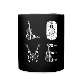 Double Bass LOVE Double Bass Contrabass Double Bas - Full Colour Mug - black - Front