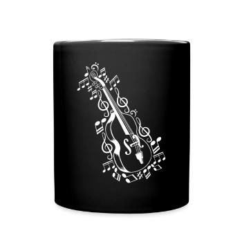 Contrabassist Double Bass Musician Double Bass Mus - Tasse einfarbig - Schwarz - Vorne