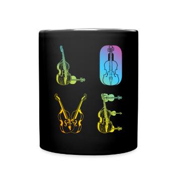 Double Bass LOVE Contrabass Instrument Double Bass - Tasse einfarbig - Schwarz - Vorne