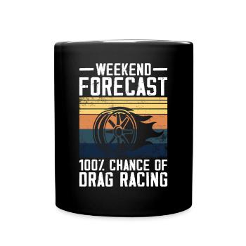 Drag Racing Race Car Retro Vintage - Tasse einfarbig - Schwarz - Vorne