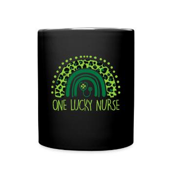 Eine glückliche Krankenschwester Scrub RN ICU ER St. Patricks Day Nu - Tasse einfarbig - Schwarz - Vorne