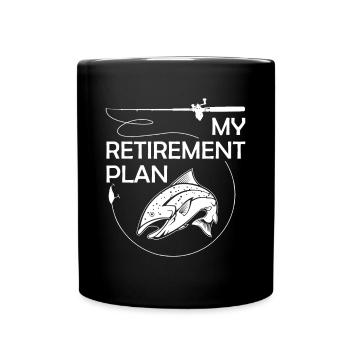 Meine Altersvorsorge zum Angeln Lustige Fischrute Humor R - Tasse einfarbig - Schwarz - Vorne