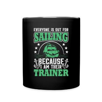 Yacht sail that says funny sailboat - Full Colour Mug - black - Front