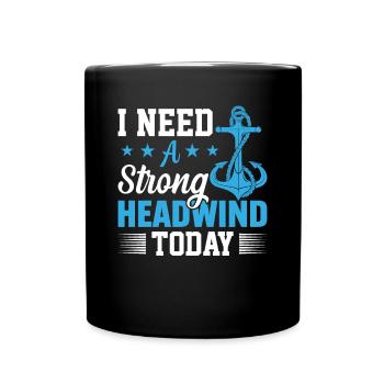 Yacht sail that says funny sailboat - Full Colour Mug - black - Front