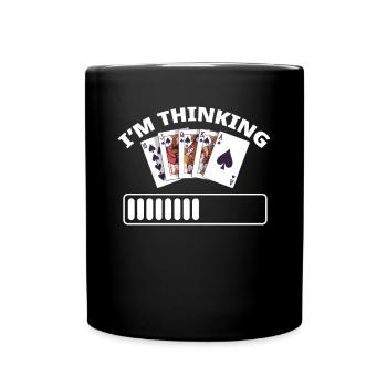 Poker Spieler Pokerspieler Pokern Geschenk - Tasse einfarbig - Schwarz - Vorne