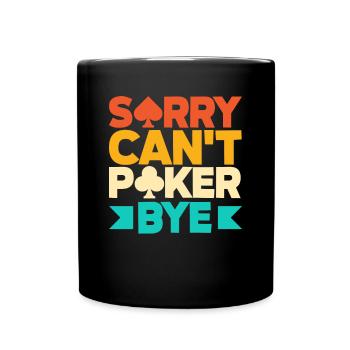 Poker Spieler Pokerspieler Pokern Geschenk - Tasse einfarbig - Schwarz - Vorne