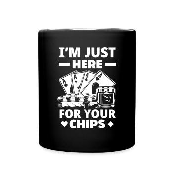 Poker Spieler Pokerspieler Pokern Geschenk - Tasse einfarbig - Schwarz - Vorne