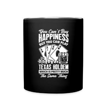 Poker Spieler Pokerspieler Pokern Geschenk - Tasse einfarbig - Schwarz - Vorne
