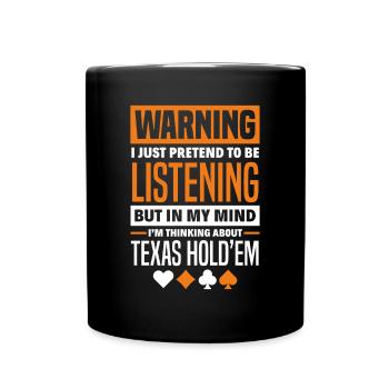 Poker Spieler Pokerspieler Pokern Geschenk - Tasse einfarbig - Schwarz - Vorne